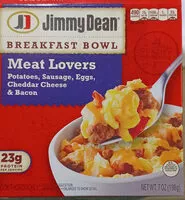 含糖量 Jimmy dean, meat lovers breakfast bowl