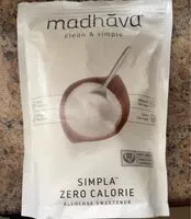 Amount of sugar in Simpla zero calories allulose sweeterner
