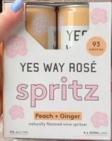 入っている砂糖の量 Yes Way Rosé Spritz - peach + ginger