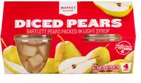Sokerin määrä sisällä Diced Pears In Light Syrup Fruit Cups