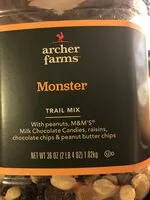 Amount of sugar in Monster trail mix, monster