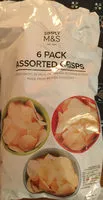 Количество сахара в 6 pack assorted crisps