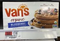 चीनी की मात्रा Organic blueberry waffles count