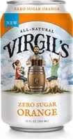 Sokerin määrä sisällä Virgils new allnatural zero sugar orange soda