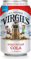 Sokerin määrä sisällä Virgils new allnatural zero sugar cola