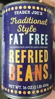Количество сахара в Traditional Style Fat Free Refried Beans