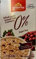 Jumlah gula yang masuk Whole grain instant oats cranberry sugar free