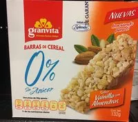 Jumlah gula yang masuk Barras de cereal sabor vainilla con almendras
