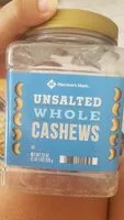 入っている砂糖の量 Unsalted whole cashew