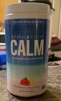 Suhkru kogus sees Calm, Magnesium Citrate Supplement Powder, Anti-Stress Drink Mix, Raspberry Lemon