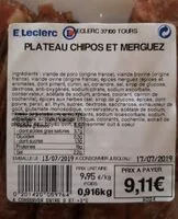 Amount of sugar in Plateau chipos et merguez