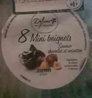 Suhkru kogus sees 8 Mini beignets saveur chocolat et noisettes