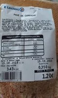 Cantidad de azúcar en Pain de campagne