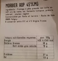 Количество сахара в Fromage Morbier