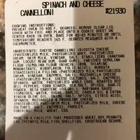 Jumlah gula yang masuk Costco spinach n cheese cannelloni
