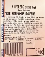 Jumlah gula yang masuk Tarte Normande 6/8 personnes