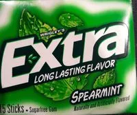 Amount of sugar in Extra spearmint slim pack