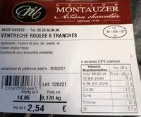 入っている砂糖の量 Ventreche roulée