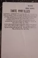 चीनी की मात्रा Tarte myrtilles