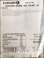 Amount of sugar in Chausson beurre aux pommes x4