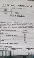 Quantité de sucre dans Chair à saucisse