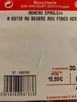 चीनी की मात्रा Agneau epaule au beurre et aux fines herbes