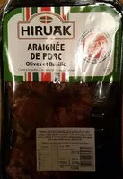 Jumlah gula yang masuk Araignée de porc olives et basilic