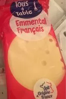 चीनी की मात्रा Emmental francais
