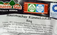 Sokerin määrä sisällä Hausmacher Kümmelsülze