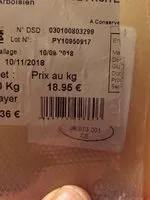 Quantité de sucre dans Comté