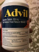 中的糖分和营养成分 Advil