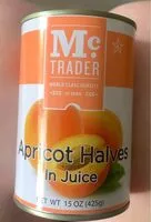İçindeki şeker miktarı Apricot halves in juice