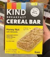 Sokerin määrä sisällä Kind Breakfast Cereal Bar - Honey Nut with Almonds