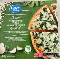 Spinach thin crust pizza