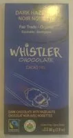 Sugar and nutrients in Whistler chocolate