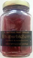 Zuckermenge drin Mountain fruit co., rhubarb & berry fruit spread, rhubarb & strawberries