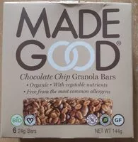 Cantidad de azúcar en Chocolate chip granola bars