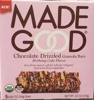 Cantidad de azúcar en Chocolate Drizzled Granola Bars (Birthday Cake Flavor)