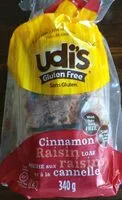 İçindeki şeker miktarı Udi's, gluten free soft & sweet cinnamon & raisin bread