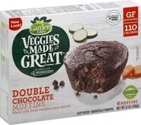 Sokerin määrä sisällä Chocolate Muffins Made With Fresh Veggies