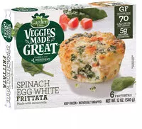 Sokerin määrä sisällä Spinach egg white frittata
