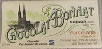 含糖量 chocolat Bonnat Porcelana