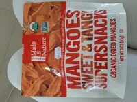 Quantité de sucre dans Mangoes sweet & tangy supersnacks organic dried fruit