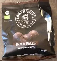 Suhkru kogus sees Snackballs Kaffee Walnuss