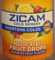 Amount of sugar in Zicam Medicated Fruit Drops