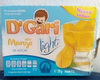 चीनी की मात्रा Polvo para pero preparar gelatina sabor mango