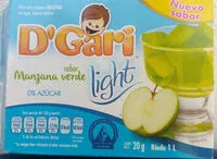 चीनी की मात्रा Polvo para preparar gelatina de agua sabor Manzana verde