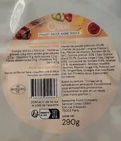 Jumlah gula yang masuk Poulet sauce aigre douce