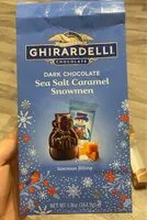 Suhkru kogus sees Dark chocolate sea salt caramel snowmen