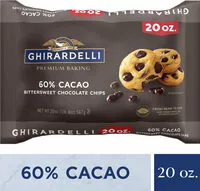 Suhkru kogus sees Cacao bittersweet chocolate premium baking chips